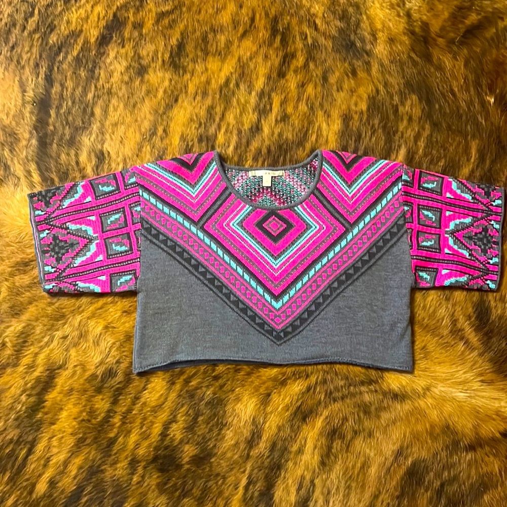 aztec cropped sweater